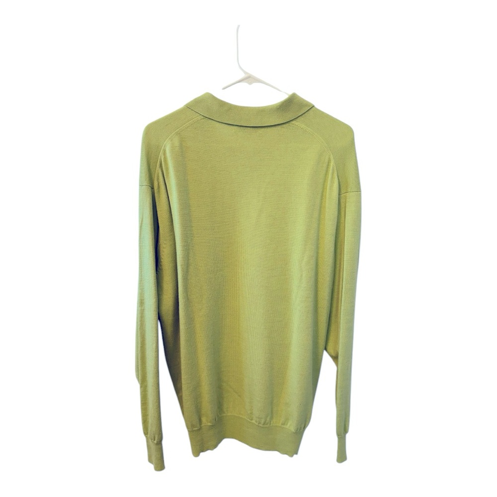 Peter Millar Merino Wool Cashmere Silk Golf Long Sleeve Sweater‎ XL Lime Green - Picture 4 of 5